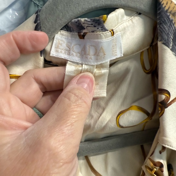 Escada Cream and Brown Patterned Shirt - Picture 3 of 4